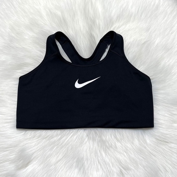 Nike Sports Bra Medium Support Non Padded Black Racerback - Picture 1 of 5